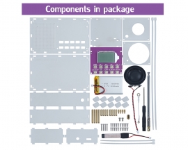 DIY Kit FM MW SW Wireless Radio Receiver DC 3.7V Clock Alarm 2W Stereo Dual Channel Radio Kit with Acrylic Case